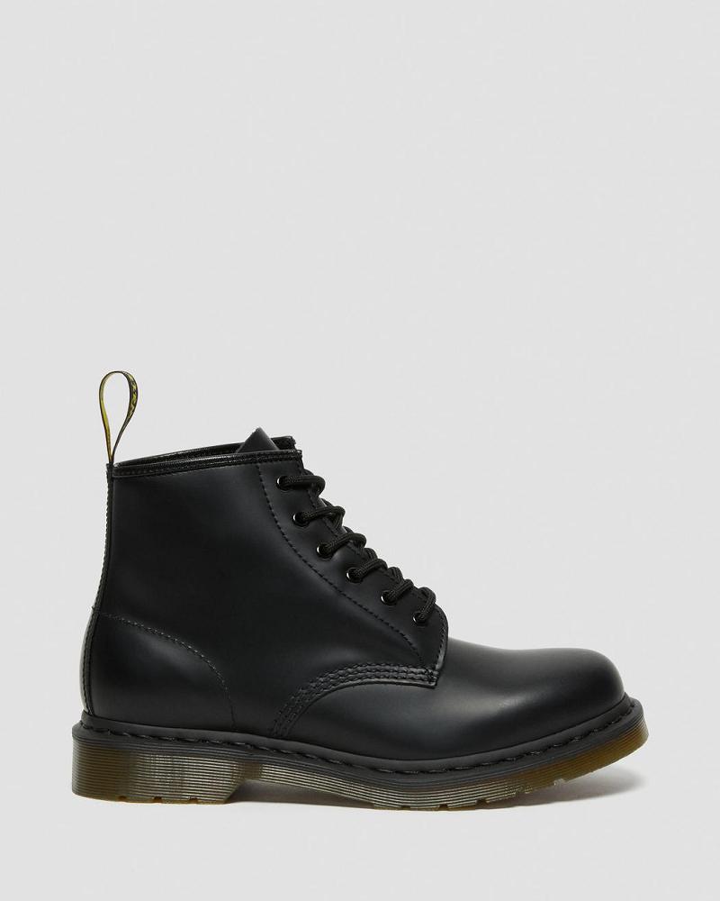 Black Men's Dr Martens 101 Smooth Leather Ankle Boots | CA 409ZUT